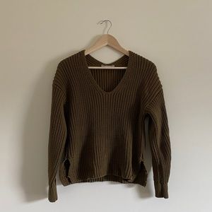 Everlane | Braided V Neck Cropped Sweater